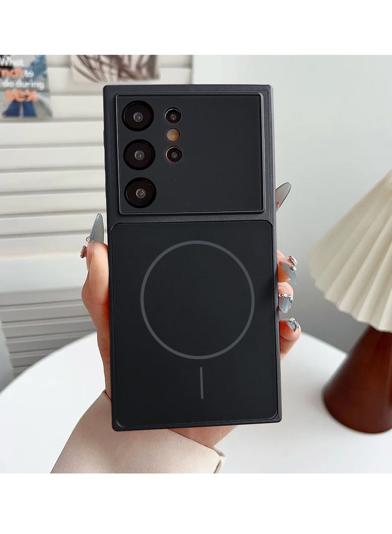 دبليو تيك غطاء واقٍ لهاتف سامسونج جالاكسي S26 ألترا 5G 2026 من مادة السيليكون المطفي الفاخرة مع ماجسيف، مقاوم للصدمات وبسطح مضاد للبصمات (MCRPSN) - أسود - Image 2